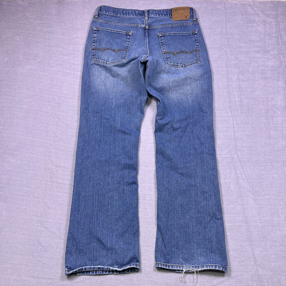 American Eagle Outfitters Mens Bootcut Jeans Medium Wash 34x34 Blue Denim - Picture 2 of 16